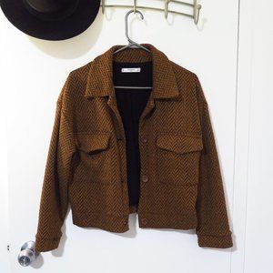 Mango Light Blazer Jacket orange Brown